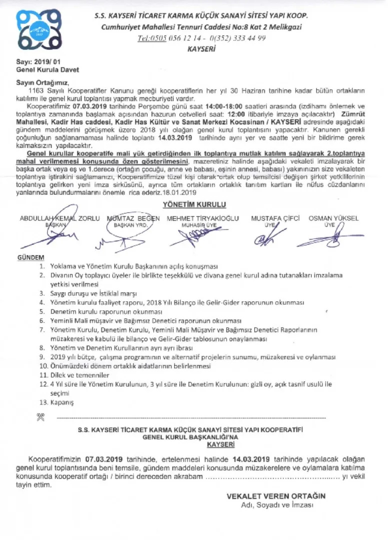 GENEL KURUL DAVET